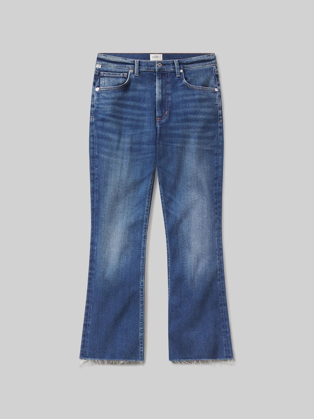 Citizens of Humanity Isola Mid-Blue Jeans with Raw Hem